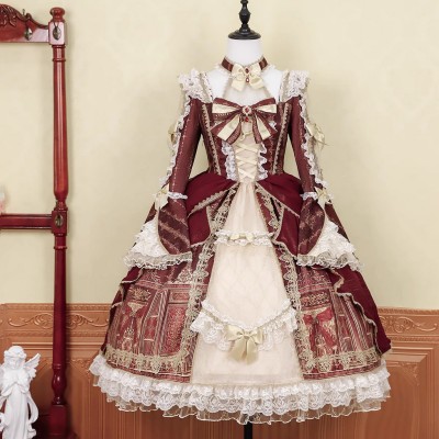 Wheat Field Baroque Palace Open Front One Piece(Pre-Made/Full Payment Without Shipping)